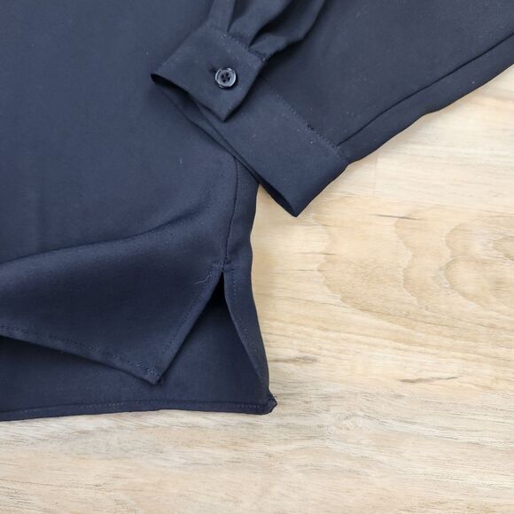 🔹️Talbots Black Cowl Neck Blouse Size 6 - Picture 6 of 8